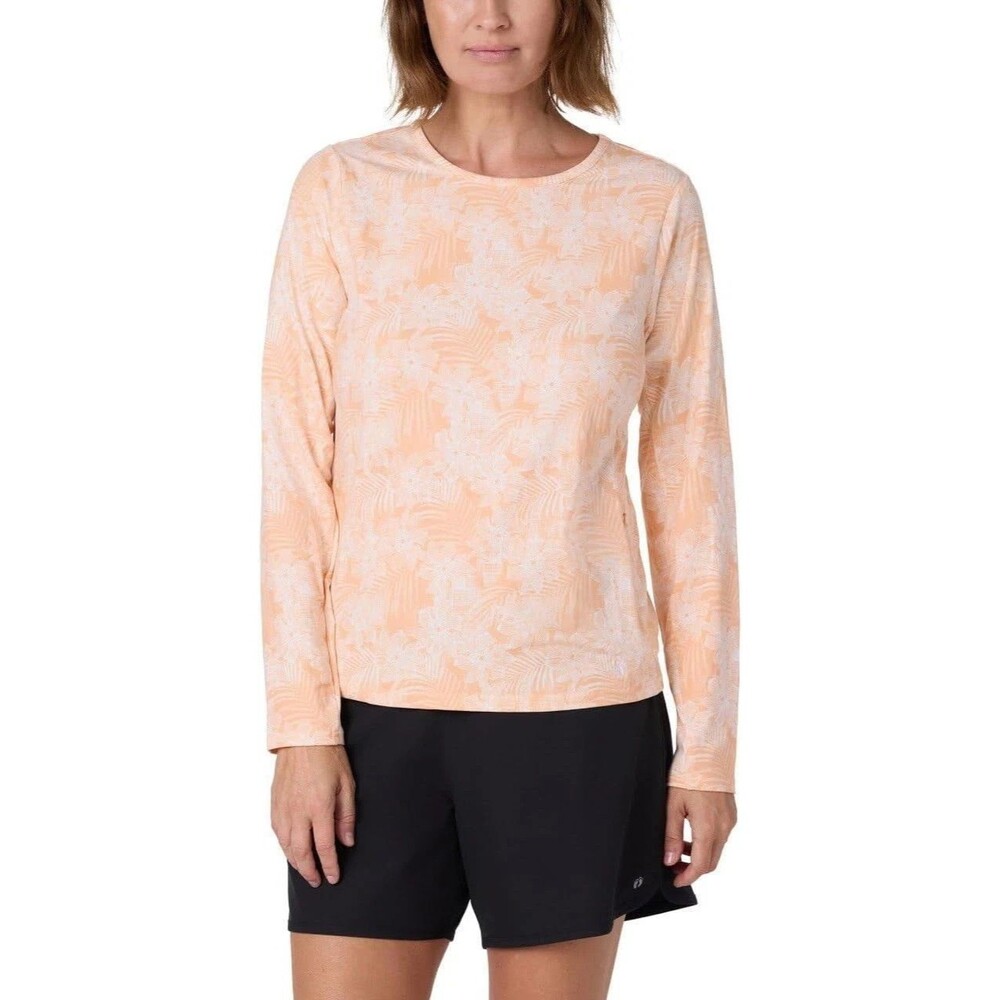 Hang Ten Long Sleeve Shirt Orange Crew Neck Women’s XL Casual Tee